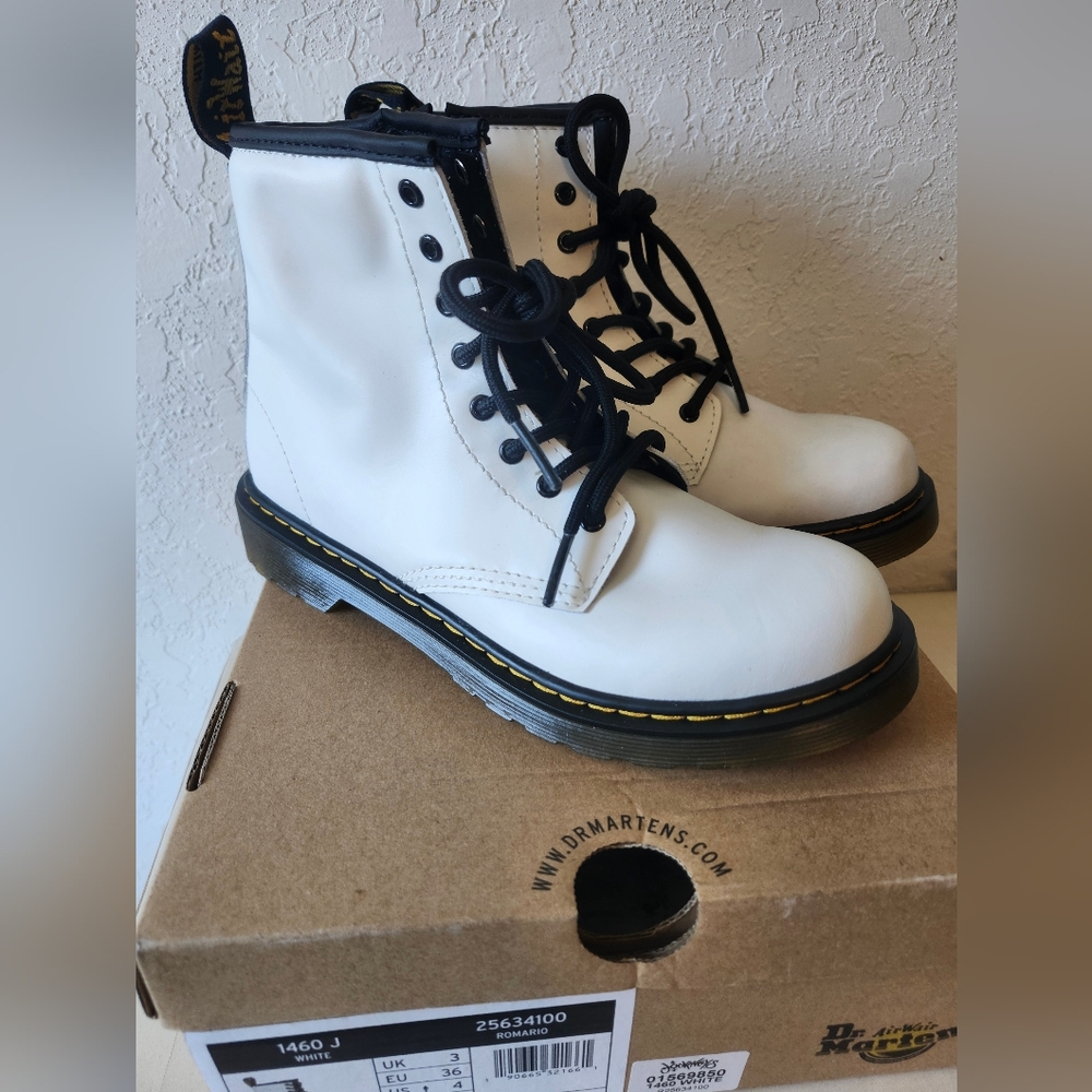 Dr. Martens White Lace Up Boots
